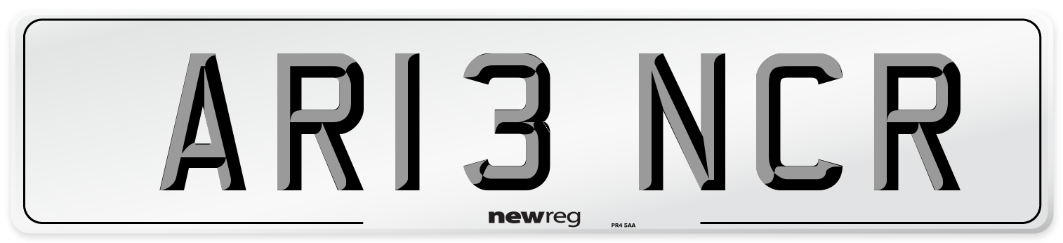 AR13 NCR Number Plate from New Reg